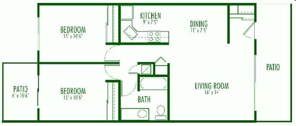 2BR/1BA - The Aegena Apartments