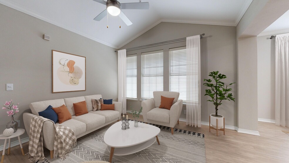 Newly Renovated Living Room - The Delano at North Richland Hills Apartments