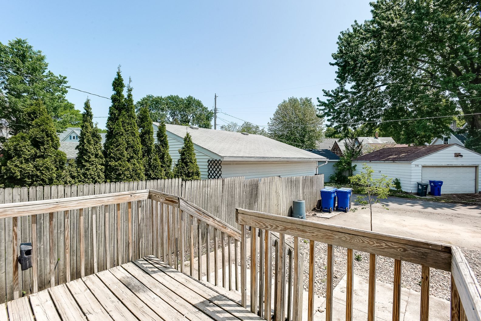 Rear deck, hardscaped yard and rain garden - 1222 7th St W