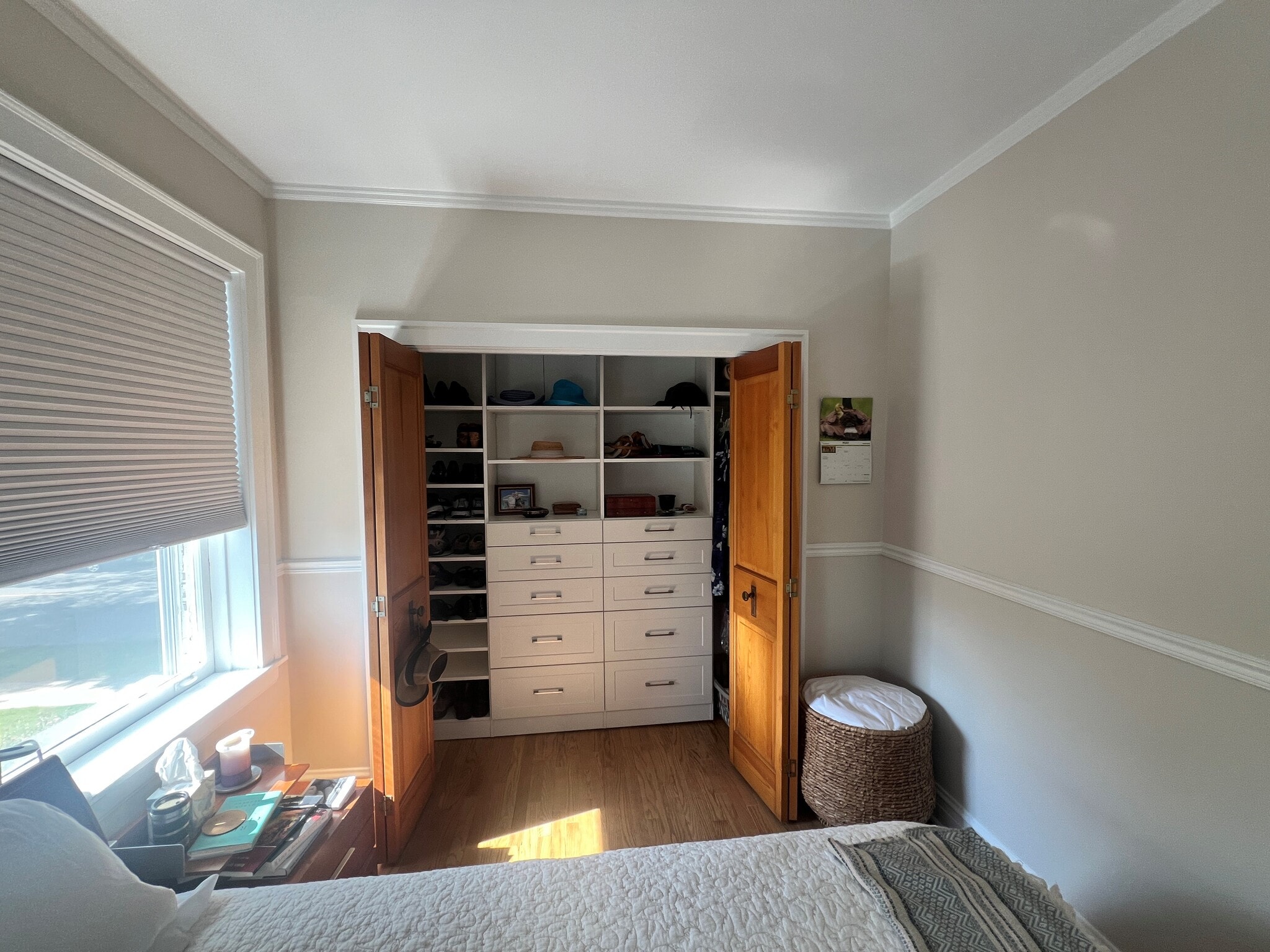 Large Closet with multiple drawers, shelves and hanging space - 114 South Blvd