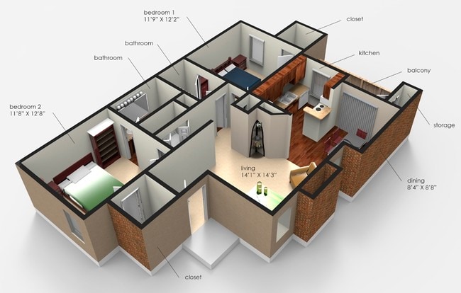 2BR/2BA - Sunset Point Apartment Homes