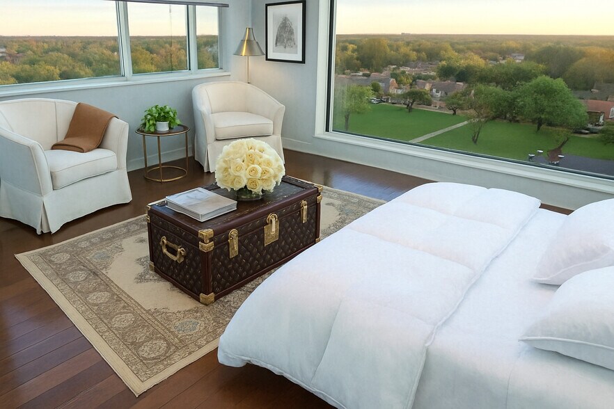 UNIQUE WINDOW WALL IN MASTER SUITE - 555 Luxury Apartments