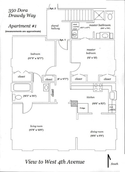 Apt. 1 Floor Plan - 350 Dora Drawdy Way