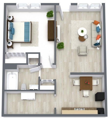 Hampton floorplan - Ridgewood Apartments