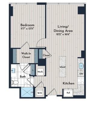 1B-6am Floor Plan - Meridian 2250 at Eisenhower Station