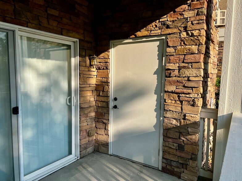 Private Patio with Pull-down Shade & Storage - 8200 E 8th Ave