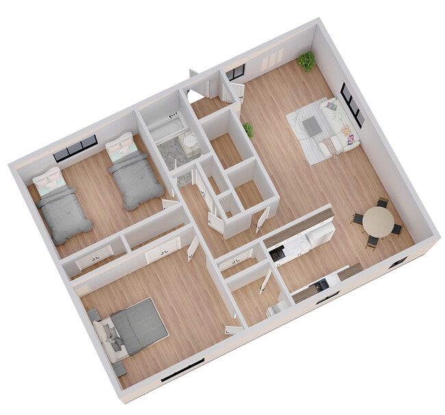 2BR Angle 2 - Clinton Village Apartments