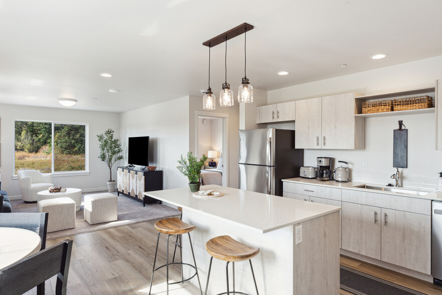 Open concept Kitchen and living - West Harbor Apartments