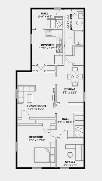 Apartment 3 Floor Plan - 130 Emery St