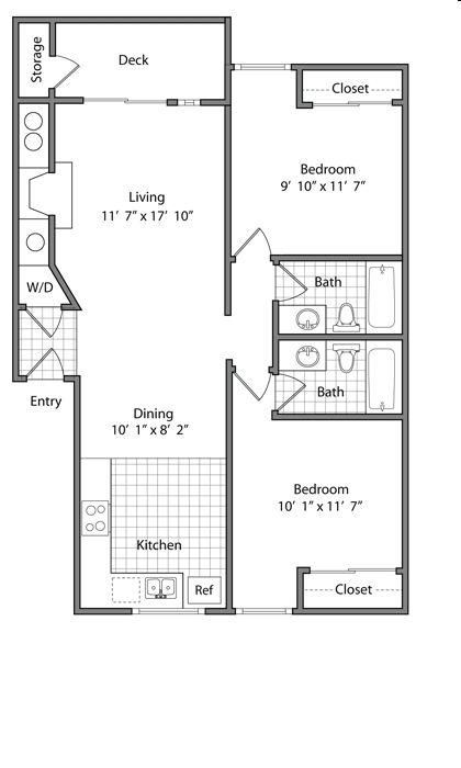 2BR/2BA - Emerson Apartments