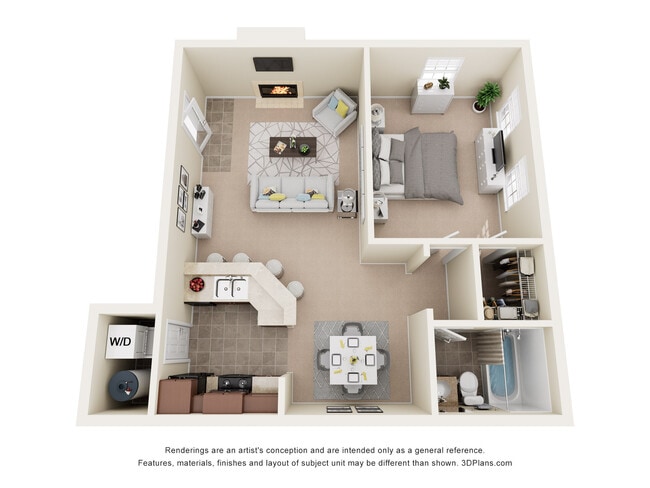 1 Bed | 1 Bath - 719 sq ft - Waterford Village Apartments