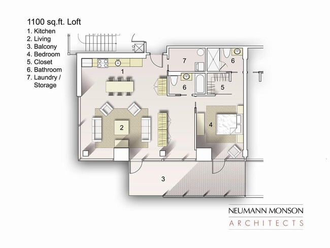 One Bedroom, 2 Bath Floor Plan - Plaza Towers Condominiums