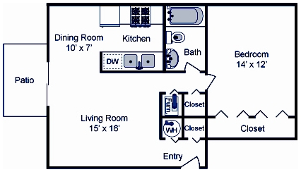 1BR/1BA - Cloverleaf Apartments & Townhomes