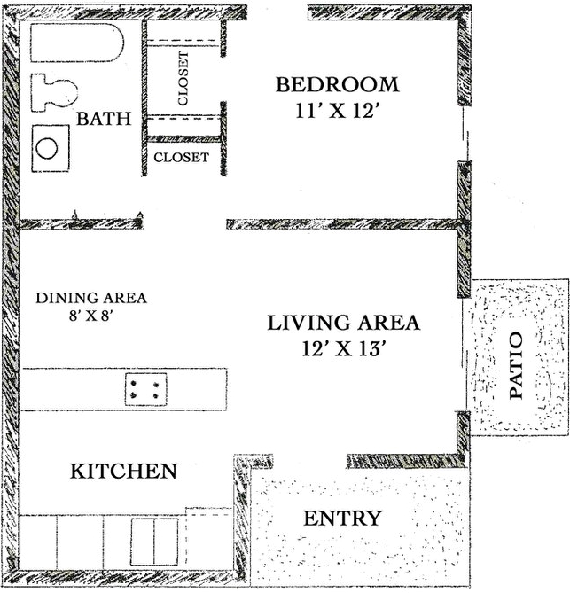 1BR/1BA - Oakwood Apartments