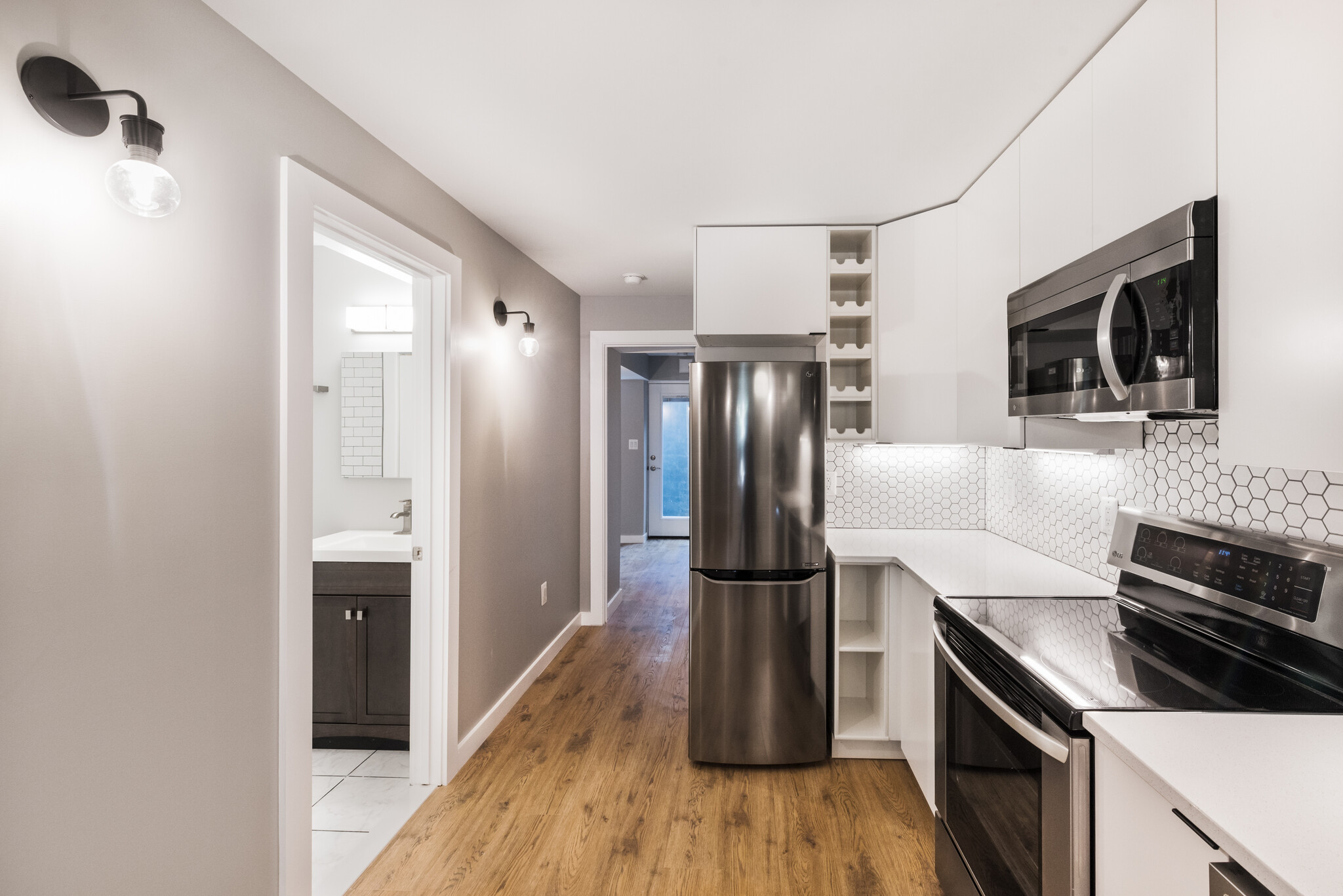 Kitchen and hallway to bedroom - 523A Irving St NW