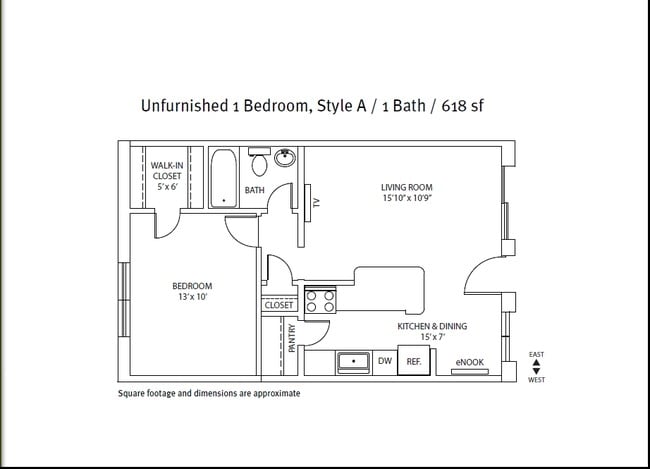 1 Bedroom Floor Plan - Prana