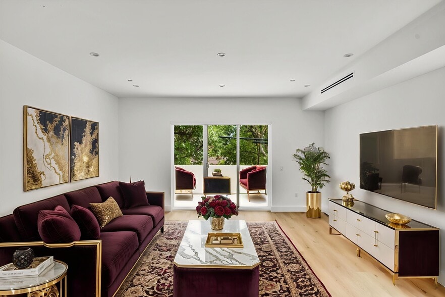Spacious Living Room-Virtually Staged - 5024 Cahuenga Blvd