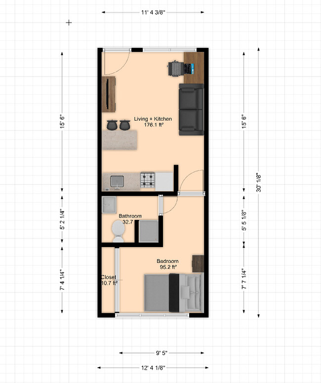 Furnished Floor Plan - 1213 San Pablo Ave