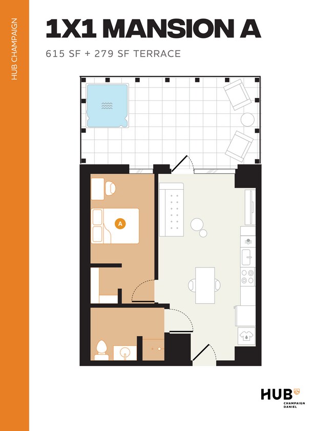 1x1 Mansion A - Hub Champaign