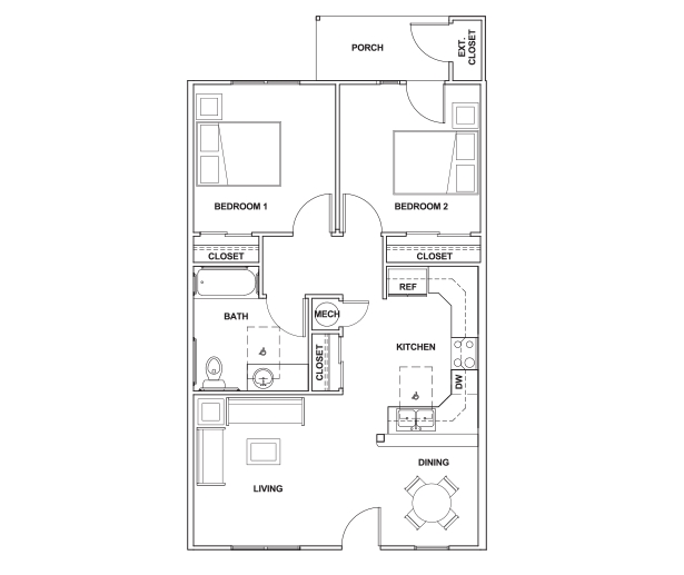 2BR/1BA - Renaissance Gateway