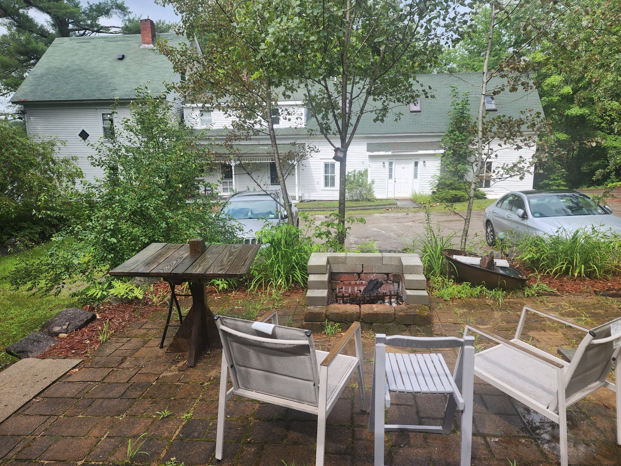 Stone patio and fire pit - 1216 NH Route 175