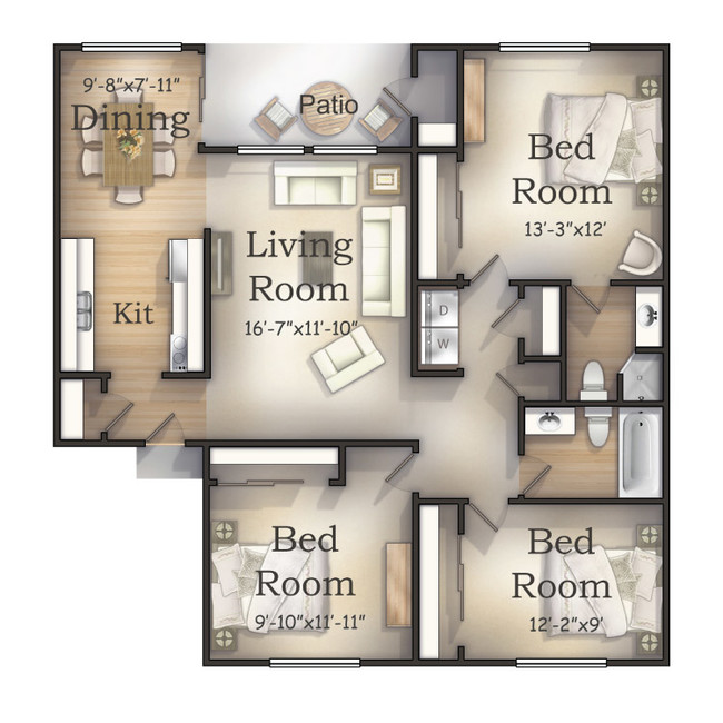 3bed.jpg - Abbey Lane Apartments