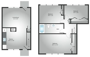 3BR/1BA - Riverview Townhomes
