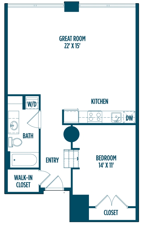 1BR/1BA 1C 795 sqft - Foundry Lofts