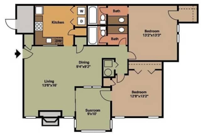 Floorplan - Birch Landing Apartments