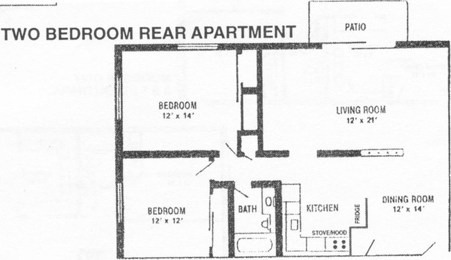 2BR/1BA Rear - Royal York Garden Apartments