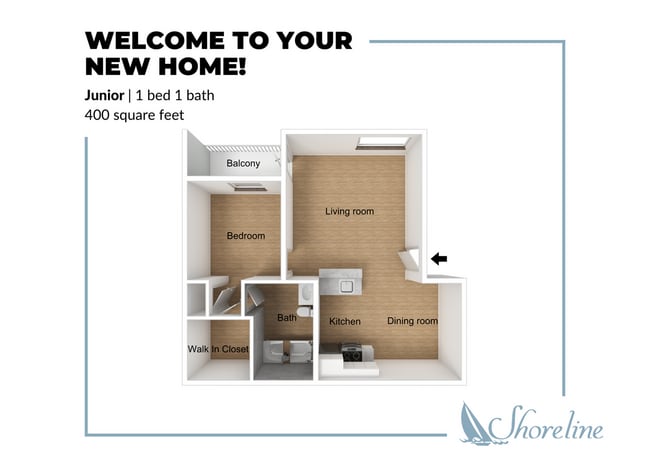Junior Floor Plan - Shoreline Apartments