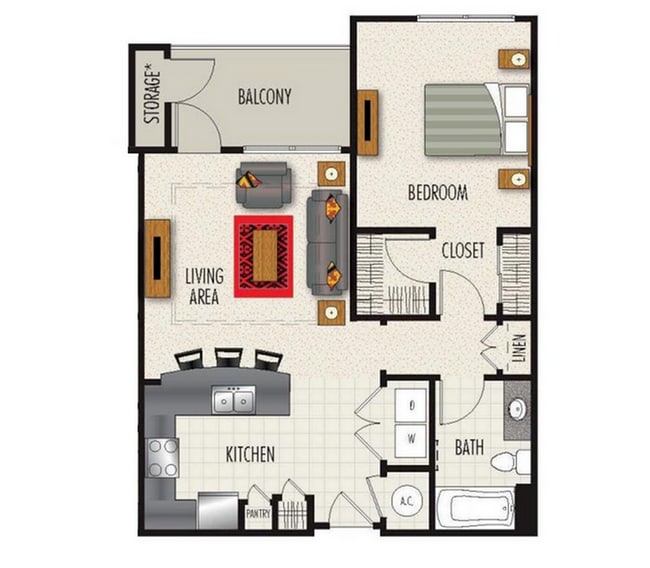 12A Floorplan Heights at Meridian Apartments in Durham - Heights at Meridian