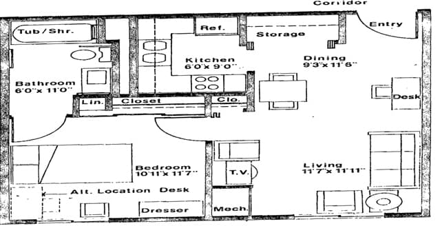 1BR/1BA - The Center Apartments