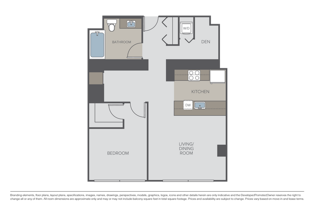 Plan 1E + Den - 360 Residences