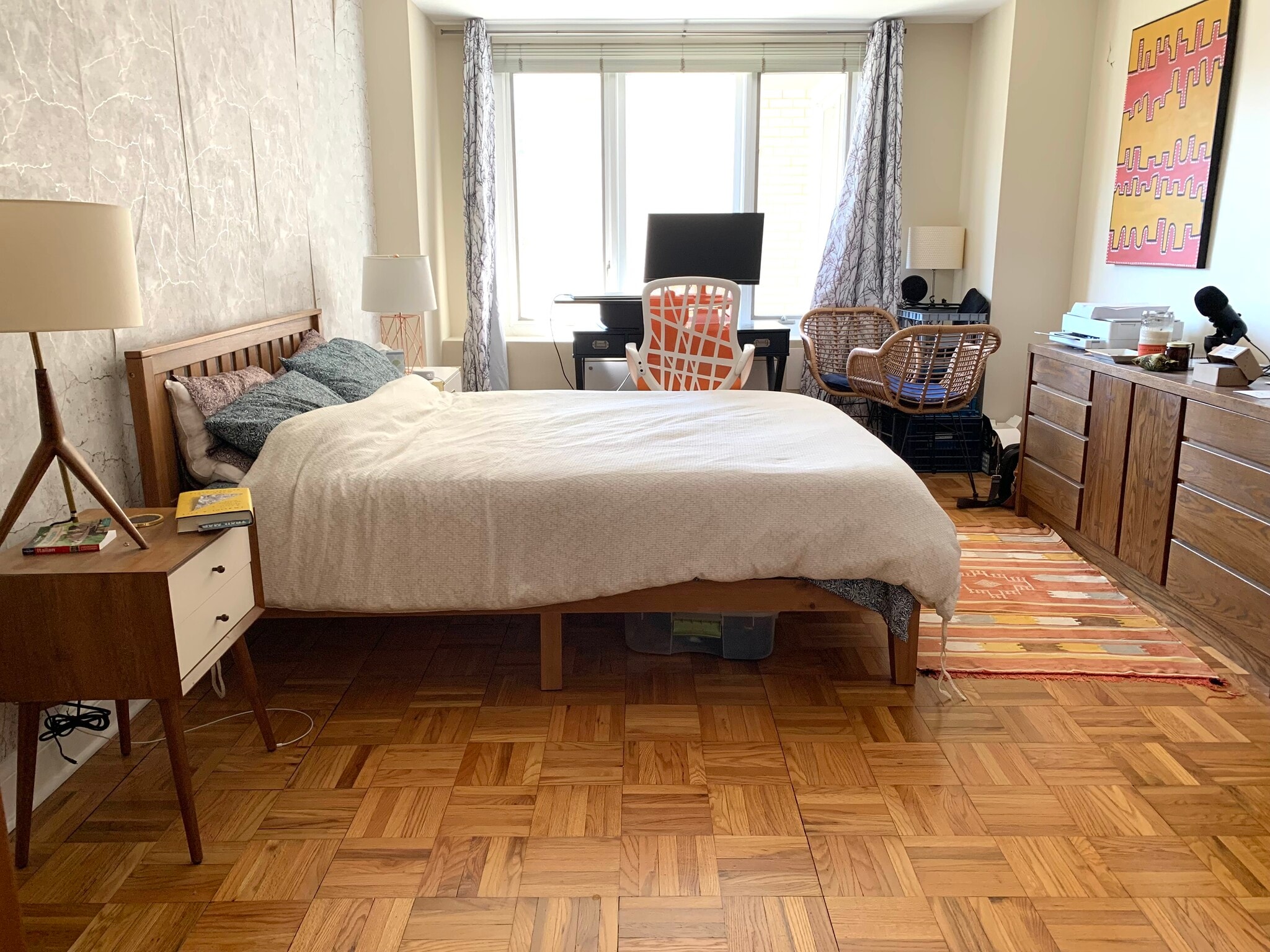 Bedroom with perfect work station set-up overlooking Virginia Avenue - 2475 Virginia Ave NW