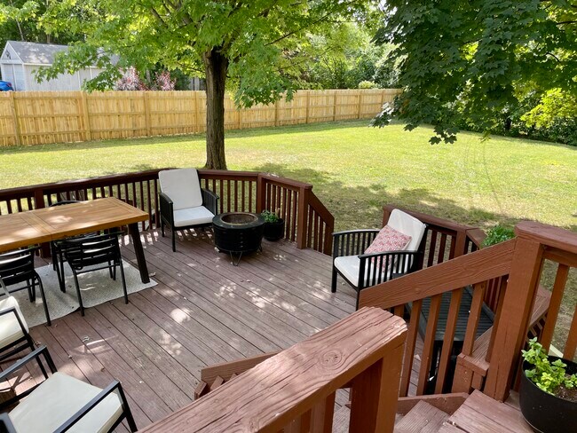 Large deck off the kitchen that leads to large fenced in yard - 2591 Buffalo Rd