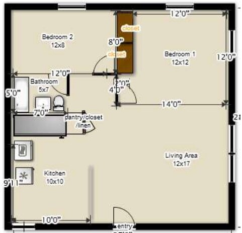 2BR/1BA - Derby Arms