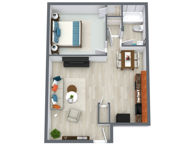 Aspen floorplan - Cedar Crest Apartments