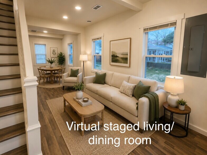 Virtually staged Living/dining room - 6308 61st Pl