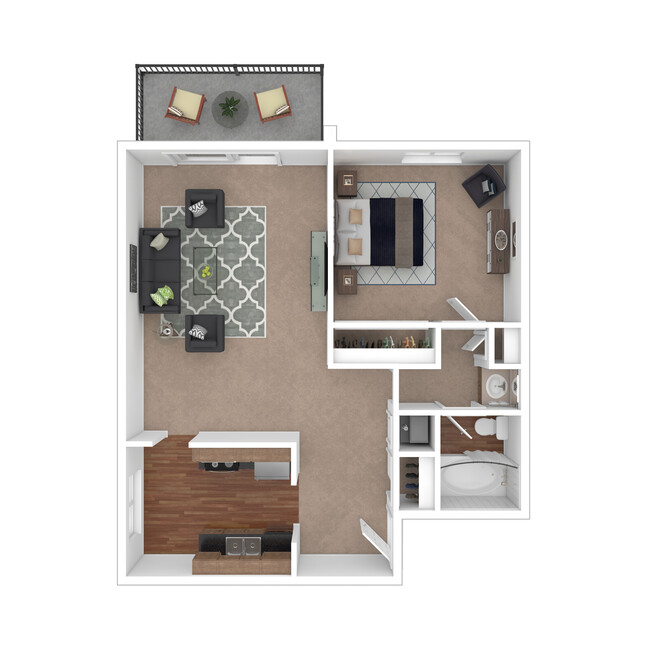 1 Bedroom, 1 Bath, 750 sq. ft. - Charlotte Woods