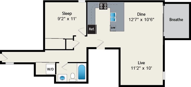 Floorplan - The Belmont by Reside Flats