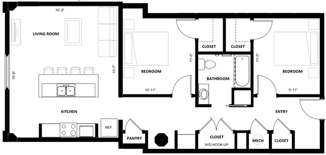 Floorplan - Illinois Street Senior Apartments