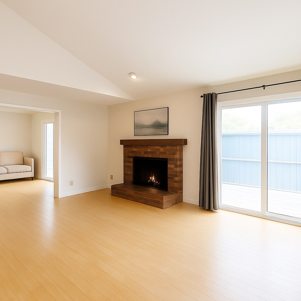 Living room with working fireplace and additional side room - 3119 Westwood Ct