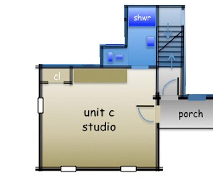 Studio in rear of house - 305 S Elm St