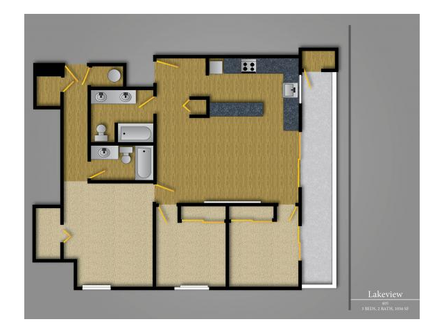 Floorplan - Lakeview Apartments