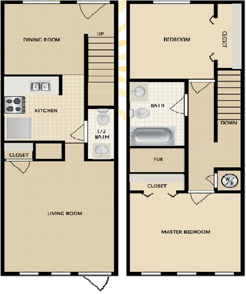 Floorplan - Copper Terrace Apartments