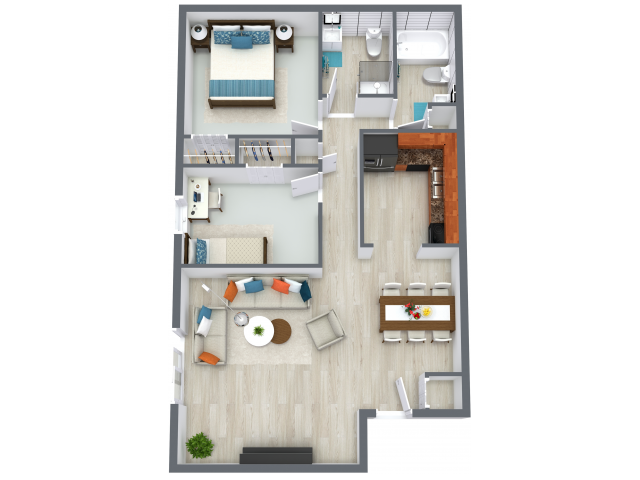 Elm floorplan - Cedar Crest Apartments