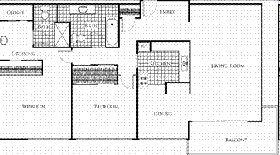 2BR/1.5BA - Skyline Terrace