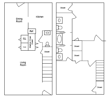 2Br/1.5BA - Copperfield Terrace Condominiums