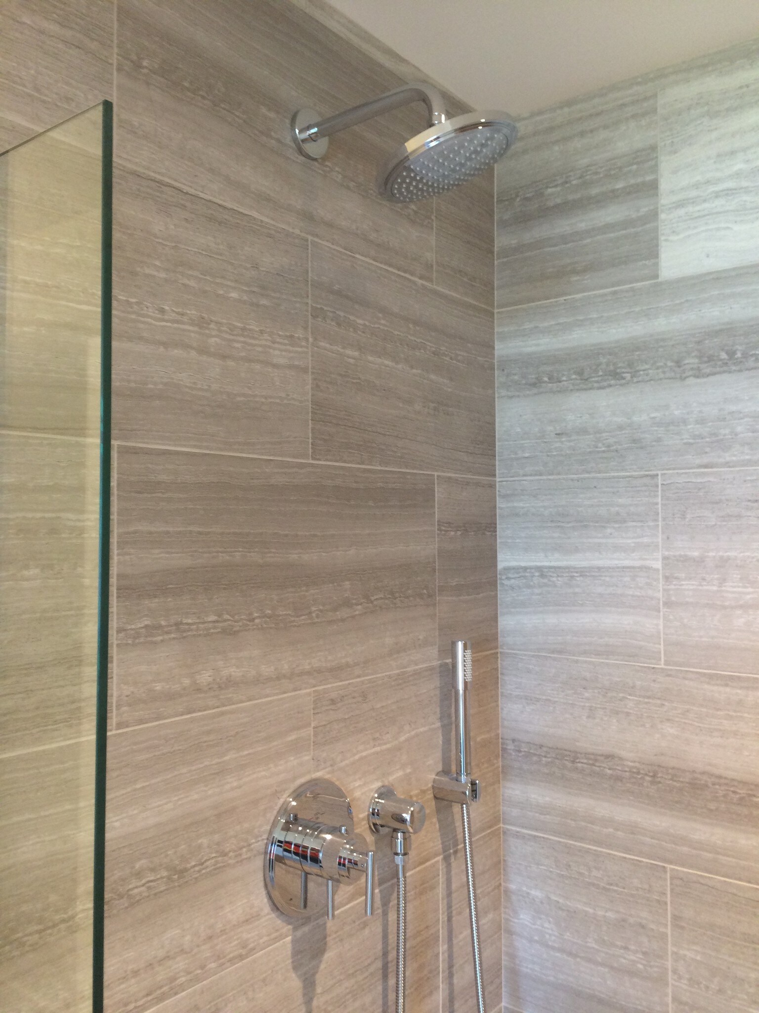 Glass-door show and travertine tile - 1275 NW 10th Ave